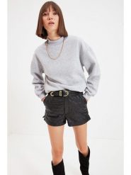 Trendyol Bluza w kolorze szarym rozmiar: L. Szare bluzy bez kaptura damskie Trendyol, l, z bawełny. Za 79.03 zł.