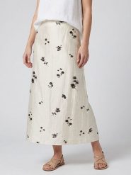 MOSS COPENHAGEN Spódnica "Rianne" w kolorze kremowo-czarnym rozmiar: XL. Brązowe spódniczki damskie MOSS COPENHAGEN, xl, bez wzorów, z podwyższonym stanem, maxi, proste. Za 144.58 zł.