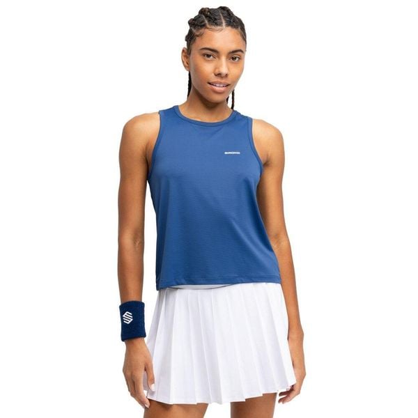 Damski podkoszulek tenisowy tank top sport.tennis Siroko Match Blue. Niebieskie topy damskie SIROKO, bez wzorów, z tkaniny, bez kołnierzyka. Za 126.00 zł.