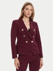 Rinascimento Marynarka CFC0126227003 Bordowy Slim Fit. Czerwone marynarki i żakiety damskie RINASCIMENTO, s, bez wzorów, z syntetyku. Za 649.99 zł.
