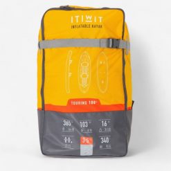 Plecak do transportu kajaka pneumatycznego Decathlon X100 2-osobowego. Plecaki damskie Decathlon, bez wzorów, z materiału, sportowe. Za 129.99 zł.