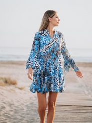 Isla Bonita by SIGRIS Sukienka w kolorze niebieskim rozmiar: XL. Niebieskie sukienki damskie Isla Bonita by SIGRIS, na co dzień, xl, bez wzorów, z bawełny, bez kołnierzyka, bez ramiączek, midi, proste. Za 109.52 zł.