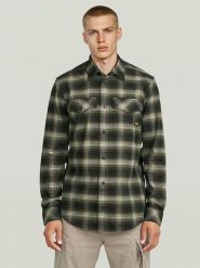 G-Star Koszula - Slim fit - w kolorze zielonym rozmiar: L. Zielone koszule męskie G-Star, l, bez wzorów, z bawełny, bez kołnierzyka, bez ramiączek. Za 199.95 zł.