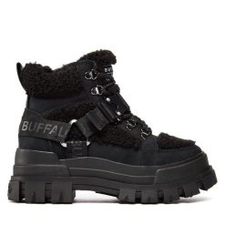 Trapery Buffalo. Czarne trapery damskie Buffalo, bez obcasa. Za 629.99 zł.