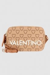 VALENTINO Mała beżowa torebka Liuto Camera Bag. Brązowe torebki klasyczne damskie Valentino by Mario Valentino, bez wzorów, duże, bez dodatków. W wyprzedaży za 380.99 zł.