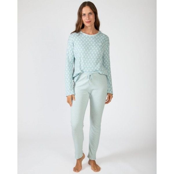 Piżama damska rozm. XL P751250 – Green Water. Zielone piżamy damskie Massana Homewear, xl, bez wzorów, z bawełny, bez ramiączek. Za 293.00 zł.