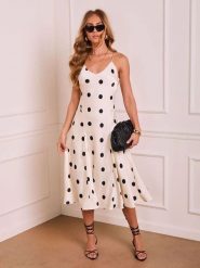 Milan Kiss Sukienka w kolorze biało-czarnym rozmiar: L. Białe sukienki damskie Milan Kiss, l, bez wzorów, z wiskozy, bez kołnierzyka, bez ramiączek, midi, rozkloszowane. Za 195.99 zł.