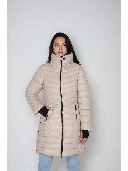 Steve Madden Płaszcz zimowy w kolorze beżowym rozmiar: S. Brązowe płaszcze damskie Steve Madden, na zimę, s, bez wzorów, z puchu. Za 384.71 zł.