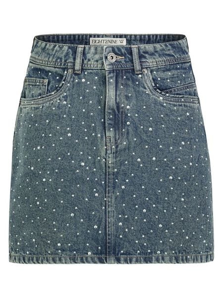 Eight2Nine Dżinsowa spódnica w kolorze niebieskoszarym rozmiar: S. Niebieskie spódniczki damskie Eight2Nine, s, bez wzorów, z bawełny, klasyczne, z podwyższonym stanem, mini. Za 109.52 zł.