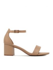 JENNY Sandały CEO-WS0730-06 Beżowy. Brązowe sandały damskie Jenny, bez wzorów, z syntetyku, bez obcasa, na słupku. Za 119.99 zł.