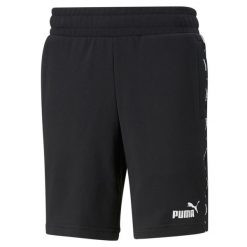 Krótkie spodenki męskie Puma ESS+ TAPE 9''. Czarne szorty męskie Puma, bez wzorów, z materiału, klasyczne. Za 123.20 zł.