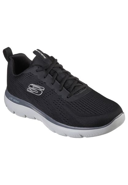 Buty sportowe Sneakersy męskie, Skechers Summits-Torre. Niebieskie buty sportowe na co dzień męskie Skechers, z materiału, bez zapięcia, trekkingowe. Za 259.99 zł.