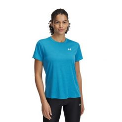 Koszulka treningowa damska Under Armour Tech Textured. Czarne bluzki sportowe damskie Under Armour, xs, bez wzorów, bez ramiączek. Za 79.99 zł.