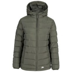 Elegancka Kurtka Damska. Szare kurtki damskie Trespass, m, bez wzorów, z materiału, z kapturem. Za 194.99 zł.