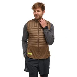 Kamizelka puchowa L.I.M Intense Trail Down Vest. Brązowe kamizelki męskie Haglöfs, l, z puchu. Za 1,190.00 zł.