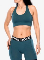 Stanik sportowy Mons Royale Stratos Bra. Zielone biustonosze sportowe damskie Mons Royale, bez wzorów, z poliesteru. Za 208.99 zł.