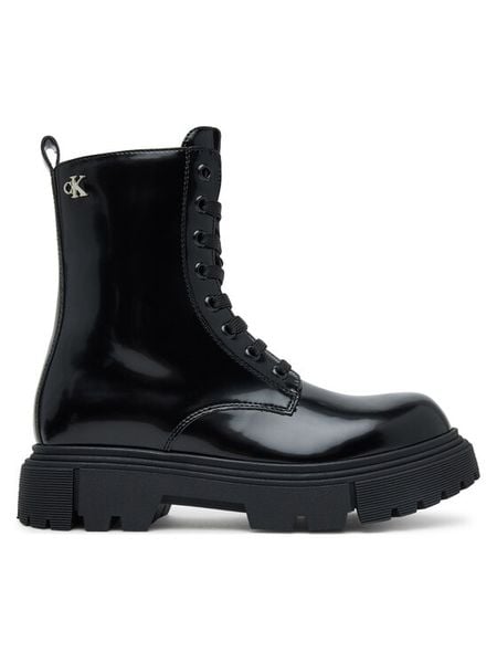 Calvin Klein Trapery Tronchetto Allacciato V4A5-83133-1453 Czarny. Czarne kozaki dziewczęce CALVIN KLEIN, bez wzorów, ze skóry, bez obcasa. Za 399.99 zł.