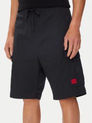 Hugo Szorty materiałowe Garlio242 50510594 Czarny Regular Fit. Czarne szorty męskie Hugo, z bawełny, bez kołnierzyka. Za 299.99 zł.
