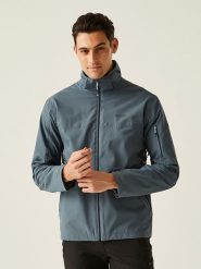 Regatta Kurtka przeciwdeszczowa "Bosfield III" w kolorze błękitnym rozmiar: XL. Niebieskie kurtki outdoor męskie Regatta, m, bez wzorów, z tkaniny, bez kaptura. Za 213.69 zł.