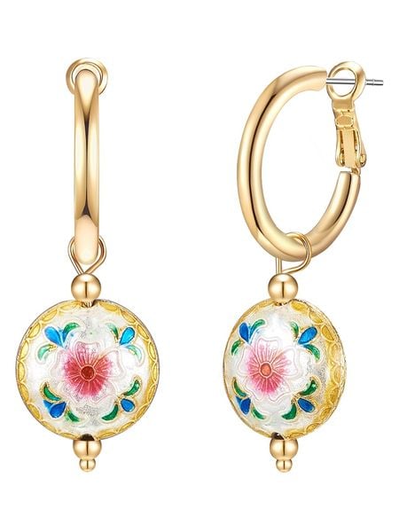 Lulu & Jane Pozłacane kolczyki-kreole rozmiar: onesize. Żółte kolczyki damskie Lulu & Jane, metalowe. Za 43.99 zł.