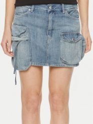 Replay Spódnica jeansowa W9934 .000.794 Niebieski Regular Fit. Niebieskie spódniczki damskie Replay, bez wzorów, z bawełny. Za 799.99 zł.