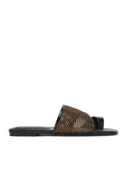 Eva Minge Japonki EO-NIA-V2221-163-1 Czarny. Czarne klapki damskie Eva Minge, bez wzorów, ze skóry, bez obcasa. Za 279.99 zł.