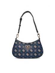 Guess Torebka Emelie Logo HWGP99 28180 Granatowy. Niebieskie torebki klasyczne damskie Guess, z aplikacjami, ze skóry, bez dodatków. Za 609.99 zł.