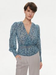 Morgan Bluzka 241-OLAGO.F Niebieski Regular Fit. Niebieskie bluzki damskie Morgan, bez wzorów, z syntetyku, bez ramiączek. Za 299.99 zł.