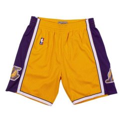 Spodenki nba Los Angeles Lakers. Fioletowe szorty męskie Mitchell & Ness, z dzianiny, bez kołnierzyka. Za 363.00 zł.