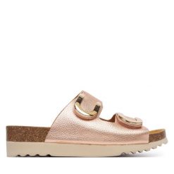 Klapki Scholl. Czerwone klapki damskie Scholl, bez wzorów, bez obcasa. Za 389.99 zł.