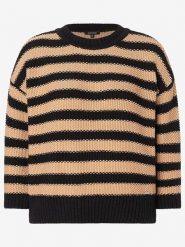 More & More Sweter w kolorze czarno-jasnobrązowym rozmiar: 42. Brązowe swetry klasyczne damskie MORE & MORE, bez kołnierzyka. Za 136.45 zł.