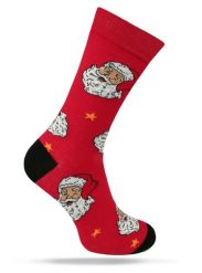 Świąteczne Skarpetki - Alties - Czerwone w Mikołaje. Czerwone skarpetki męskie Alties, bez wzorów, z bawełny. Za 19.90 zł.