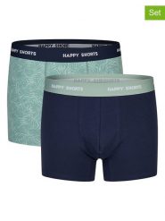 Happy Shorts Bokserki (2 pary) w kolorze granatowo-turkusowym rozmiar: L. Niebieskie bokserki męskie Happy Shorts, bez wzorów. Za 33.95 zł.