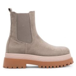 Sztyblety Jenny Fairy. Szare botki damskie Jenny Fairy, bez obcasa, na płaskiej podeszwie, bez zapięcia. Za 129.99 zł.