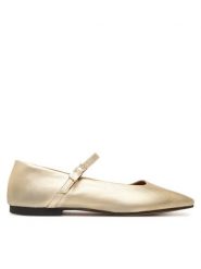 Tommy Hilfiger Baleriny Hilfiger Gold Ballerinas FW0FW09320 Złoty. Żółte baleriny damskie Tommy Hilfiger, bez wzorów, ze skóry, bez obcasa. Za 569.99 zł.