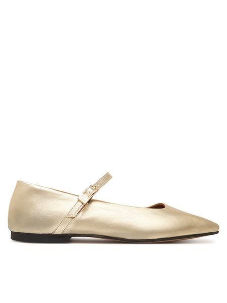 Tommy Hilfiger Baleriny Hilfiger Gold Ballerinas FW0FW09320 Złoty. Żółte baleriny damskie Tommy Hilfiger, bez wzorów, ze skóry, bez obcasa. Za 569.99 zł.