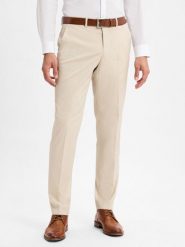 Finshley & Harding spodnie garniturowe - Kalifornia Mężczyźni Slim Fit beżowy, 94. Brązowe spodnie wizytowe męskie Finshley & Harding, z syntetyku. Za 379.95 zł.