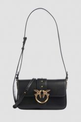 PINKO Czarna kopertówka Love One Mini Slouchy Fl Vitello Morbido. Czarne torebki wieczorowe Pinko, bez wzorów, ze skóry, eleganckie, bez kołnierzyka, bez ramiączek. W wyprzedaży za 1,129.99 zł.