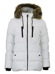 Peak Mountain Kurtka zimowa "Anory" w kolorze białym rozmiar: L. Białe kurtki damskie Peak Mountain, na zimę, l, bez wzorów, z puchu, bez kaptura. Za 274.75 zł.