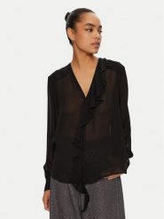 PINKO Bluzka 102964 A1JZ Czarny Regular Fit. Czarne bluzki damskie Pinko, bez wzorów, z wiskozy, bez ramiączek. Za 1,019.00 zł.