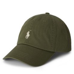 Czapka z daszkiem Polo Ralph Lauren. Zielone czapki męskie Polo Ralph Lauren, bez wzorów. Za 269.99 zł.