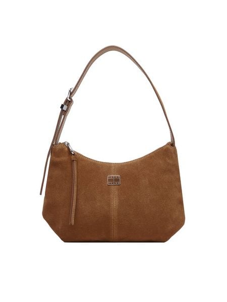 Tommy Jeans Torebka Tjw Slouchy Suede Shoulder Bag AW0AW18859 Brązowy. Brązowe torebki klasyczne damskie Tommy Jeans, bez wzorów, z jeansu, bez dodatków. Za 649.99 zł.