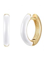 Yokoamii Pozłacane kolczyki-kreole rozmiar: onesize. Białe kolczyki damskie Yokoamii, metalowe. Za 39.99 zł.