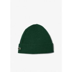 Czapka zimowa wełniana Lacoste Ribbed Wool Beanie Zielona - RB0001-132. Zielone czapki męskie Lacoste, na zimę, bez wzorów, z wełny. Za 274.85 zł.