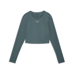 Koszulka damska o skróconym kroju z długim rękawem PUMA x HYROX PWRMODE PUMA. Zielone topy sportowe damskie Puma, l, bez wzorów, z dzianiny, bez ramiączek. Za 249.00 zł.