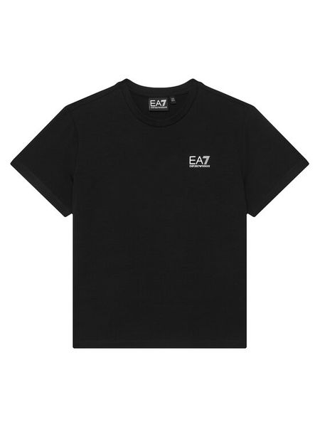 EA7 Emporio Armani T-Shirt 7G000137 AF10373 MC001 Czarny Regular Fit. Czarne koszulki dziewczęce EA7 Emporio Armani, bez wzorów, z bawełny, bez ramiączek. Za 199.99 zł.