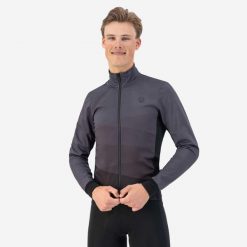 Kurtka rowerowa męska Rogelli Tarax. Czarne kurtki męskie Rogelli, na zimę, m, bez wzorów, z materiału, eleganckie, bez kaptura. Za 328.70 zł.