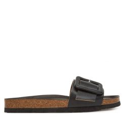 Klapki Dr. Brinkmann. Czarne klapki damskie Dr. Brinkmann, bez wzorów, bez obcasa. Za 309.99 zł.