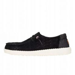 HEYDUDE Damskie Mokasyny Wendy Crochet Lace. Czarne mokasyny damskie Hey dude, z materiału. Za 359.00 zł.
