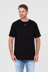 OFF-WHITE Czarny t-shirt. Czarne t-shirty męskie OFF-WHITE, m, bez wzorów, bez kołnierzyka. W wyprzedaży za 1,799.99 zł.